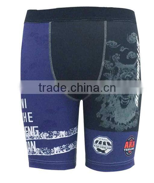 MMA boxing wear elastic tape waist custom design mens vale tudo shorts