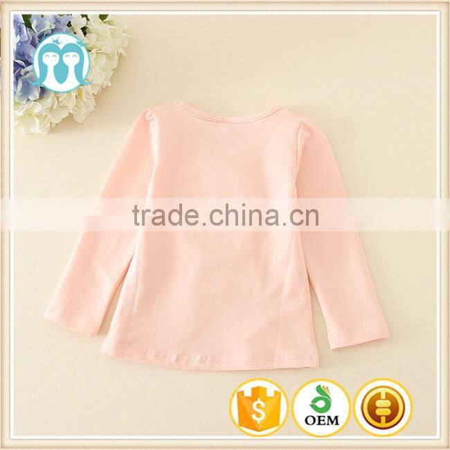 Fall and winter in stock 2015 children's clothing t-shirts for girls Cartoon undershirt tops 5pcs/lot 100-140 Kids clothes