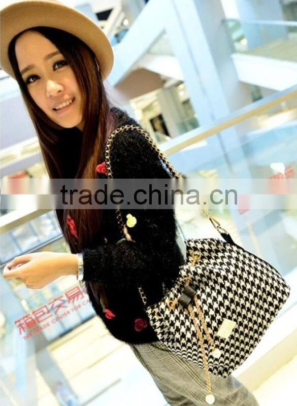 Drawstring Bag Patchwork Patterns Shoulder Messenger Bag Women Handbag Chain Bag Diagonal Package Canvas Totes SV010267#