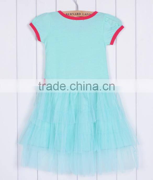 2014 Kids Baby's New Pink Blue Girls Kids One Piece Dress Tutu Dress Costume 5 Sizes SV005260#
