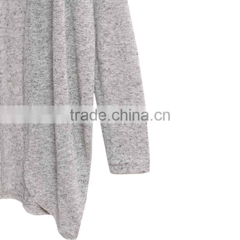 Cocoon Neckline no button draped acrylic plain ladies open front cardigan