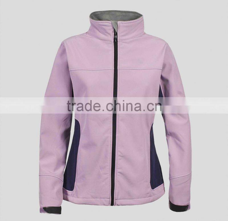 Outdoor apparel outfit jacket classical soft shell jacket for woman