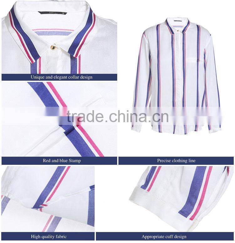 Fashionable Ladies Strip Viscose Casual Formal Blouse And Pants