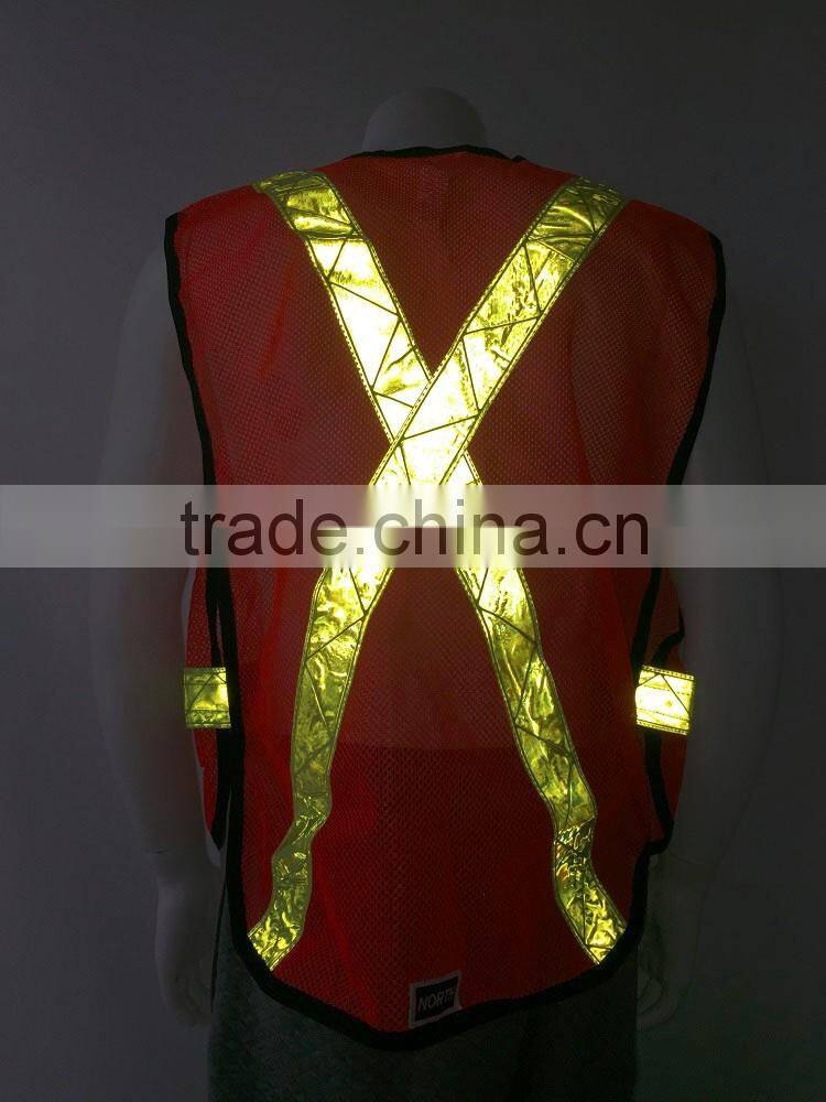 Safety traffic hi visibility reflective safety vest with PVC tapes