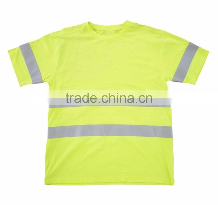 EN11612 High Visibility Modacrylic Cotton FR Short Sleeve T Shirt with FR sewing tape