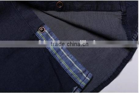 New arrival 2016 men shadow color slim fit denim casual shirt