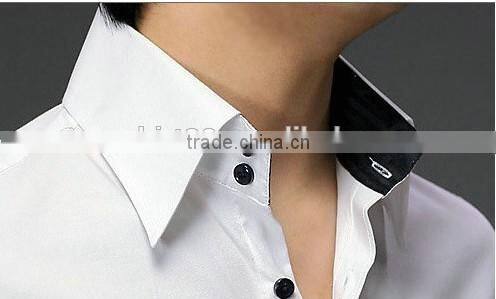 2017 MTO mens contrast color poplin white tuxedo shirt