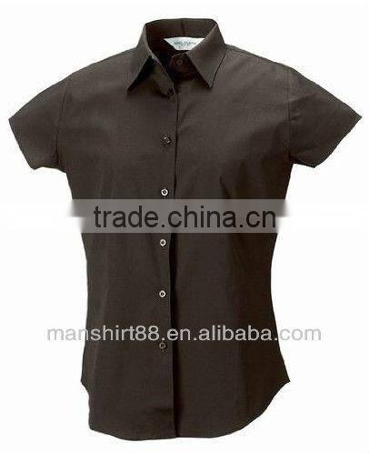 Ladies Short Sleeve Easy Care dri fit work Shirt