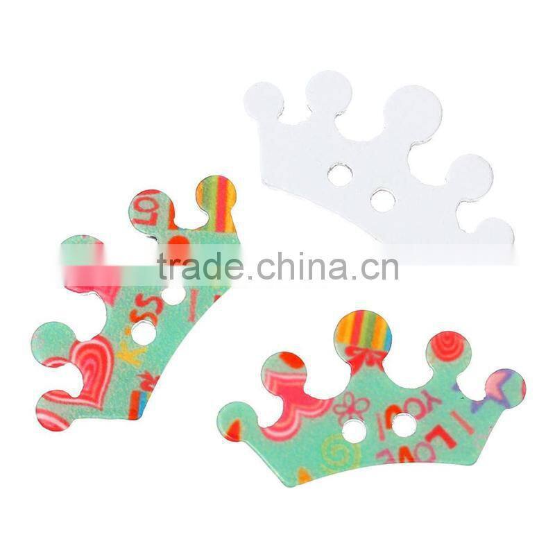 Custom Design 3.7cmx2cm Crown Two Holes Acrylic Button Mixed Order Accepted