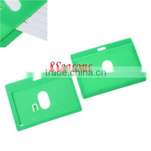 Green Horizontal Polyvinylchlorid ID Cards Badges Holders 10.2cm x7.4cm