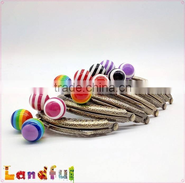 8.5cm 3.35inch Candy Ball Bronze Round Engraving Embossed Lace Purse Frame