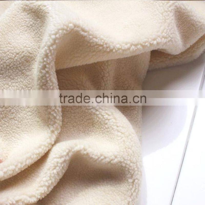 100% polyester plain dyed super soft 288F sherpa fleece fabric
