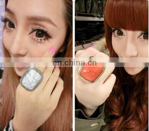 Fashion New Street Style Geometric Gem Women's Major Suit Alloy Finger Ring