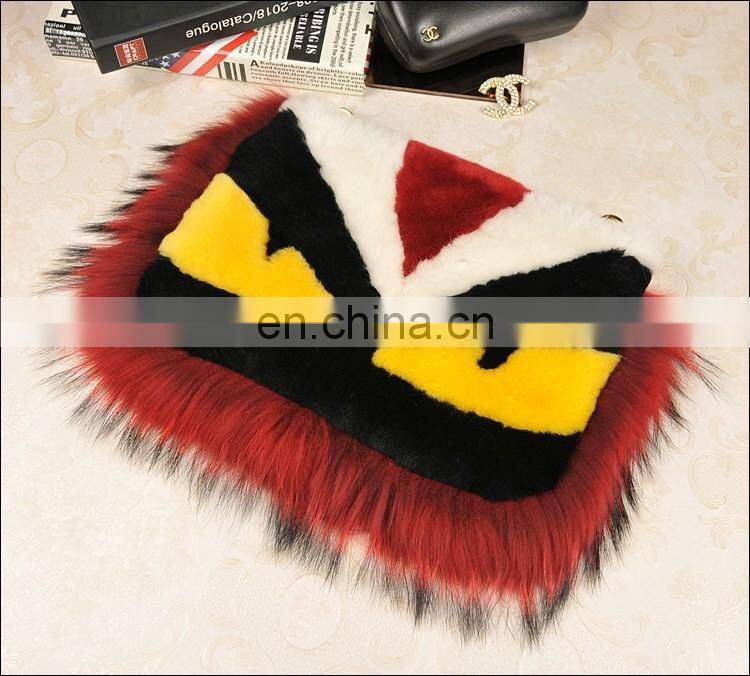 2016 Latest Fashion Design Raccoon Fur Bag Ladies Genuine Sheep Fur Hand Bag