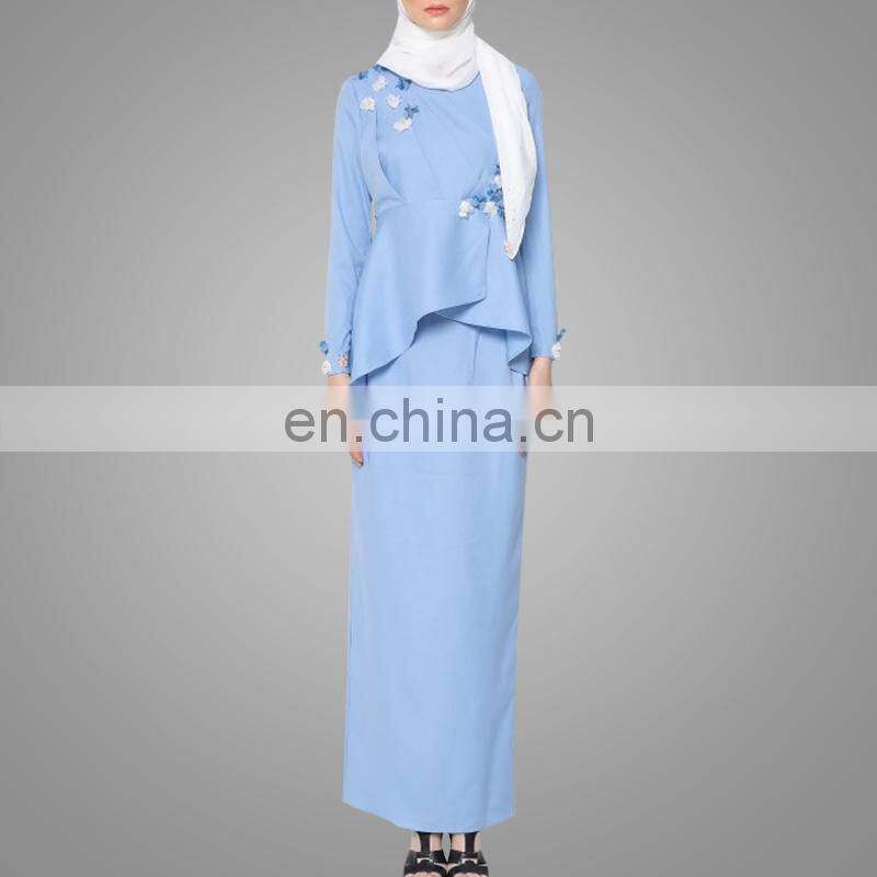 Stylish Baju Kebaya Design Muslim Women Wear Elegant Floral Malaysia Clothing New Model Ladies Suit