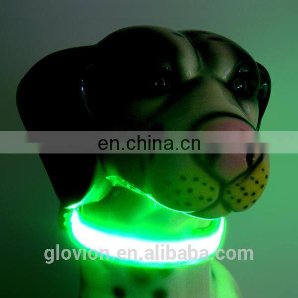 ECO-friendly pet collar durabl dog collar for training and hunting USB rechargeable flashing collar