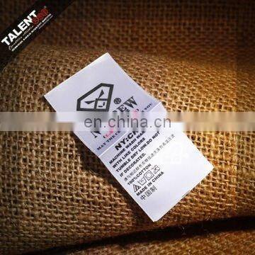 wholesale custom polyester satin printing wash care label for clothing