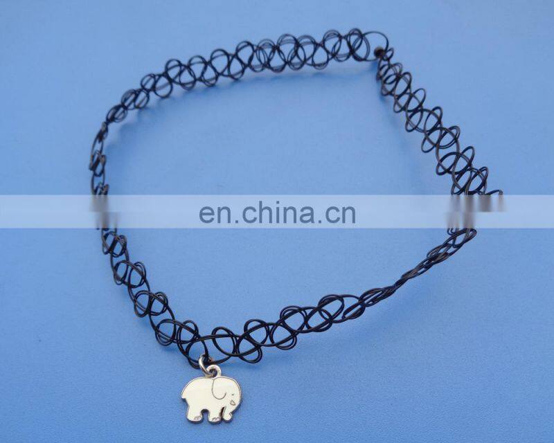 Silver plating flower shape customized printing PANDEMONIUM logo metal necklace