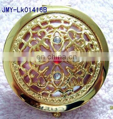3D decoration gold metal compact mirro