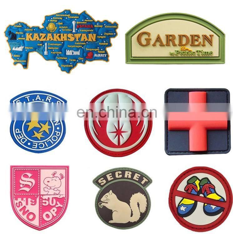 Custom 3d rubber patch logo for brand garment