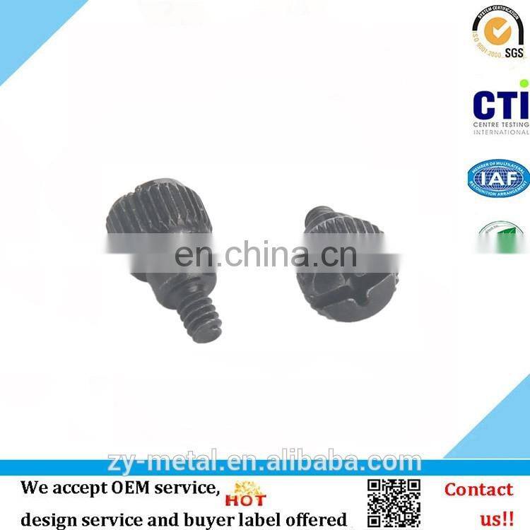 Metal black phillips round cheese head knurled thumb screw for computer case