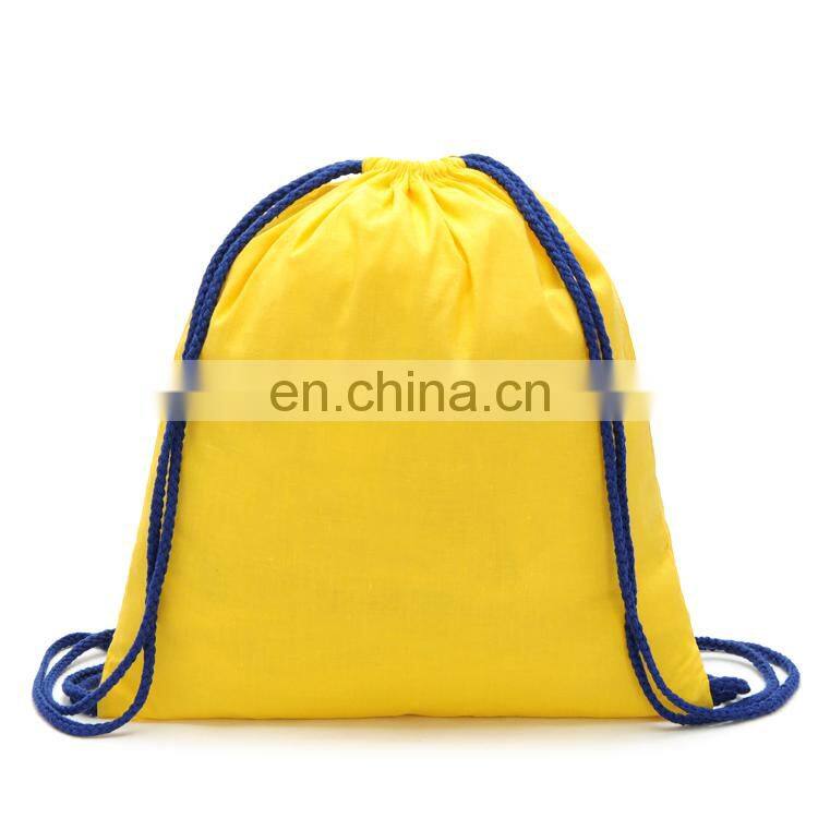 Custom cotton canvas draw string tote bag