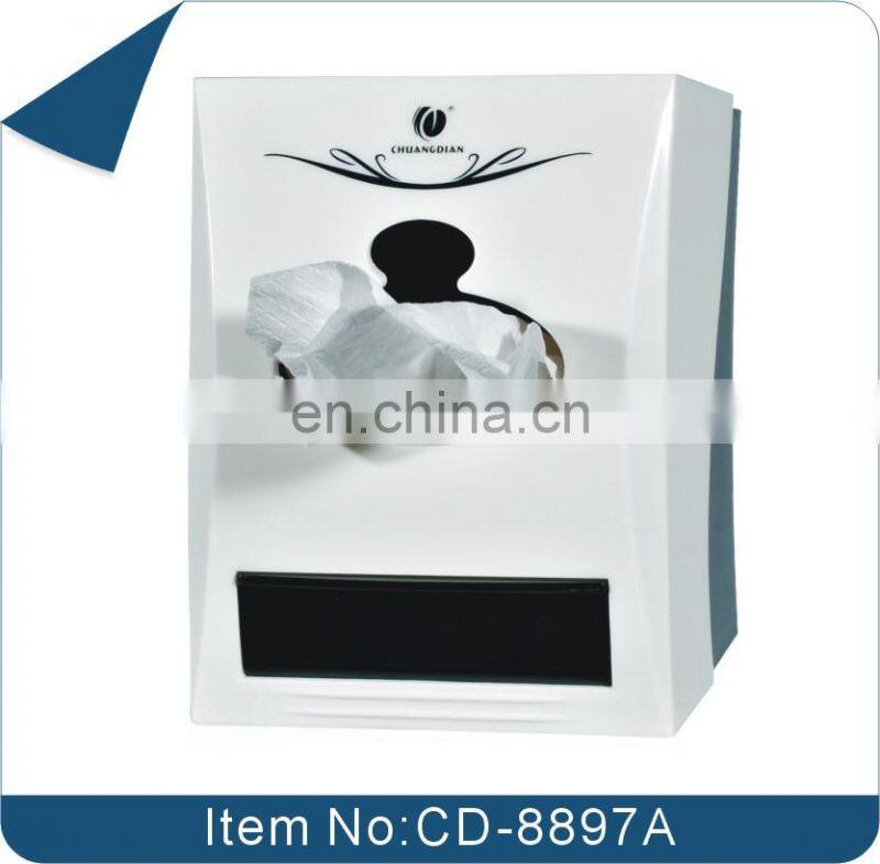 Standing Plastic Desktop Napkin Dispenser With Toothpick Holder,Brown.CD-8897D