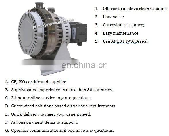 EVP-300 4 l/s 0.75kw 110v oilless clean dry scroll vacuum pump use the same seal as Anest Iwata sold to Spain