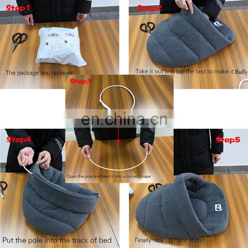 Soft Polar Fleece Dog Beds Winter Warm Pet Nest Bed Small Dog Kennel House Cats Sleeping Cave Bed