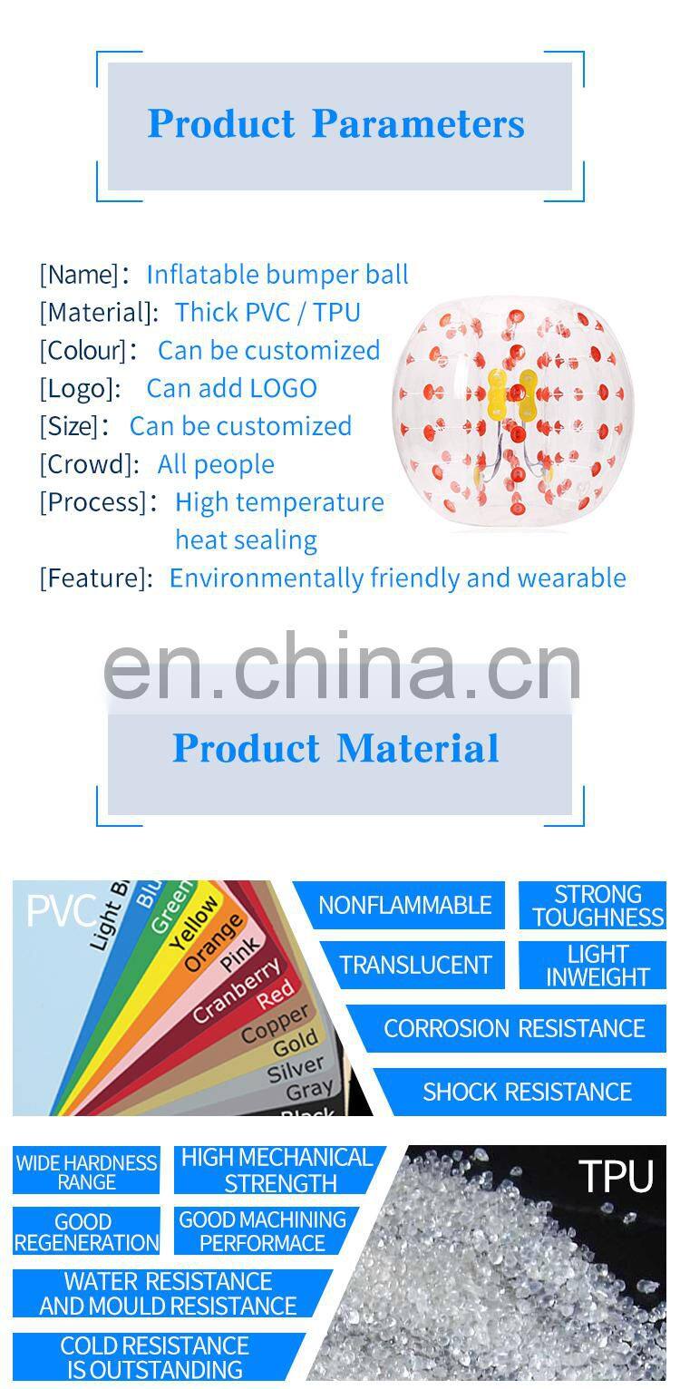 Cheap big PVC TPU inflatable body bouncing bubble shape bumperball fun stressball soccer ball toy antistress balls toys