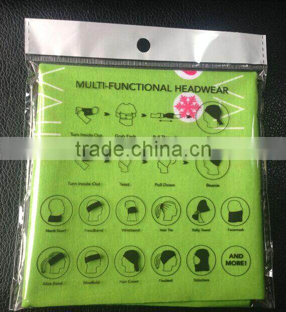 Fluorescent yellow with Black Custom Logo Bandana