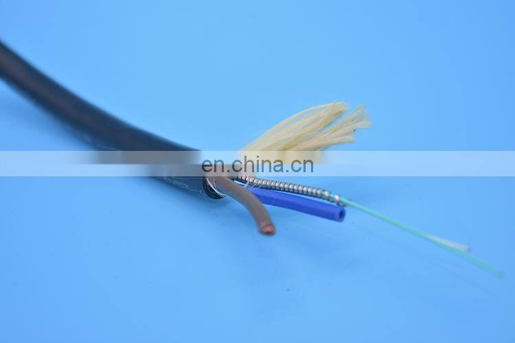 2 cores digital camera cable with spiral armored fiber optic cable flexible moving cable for data signal transmission