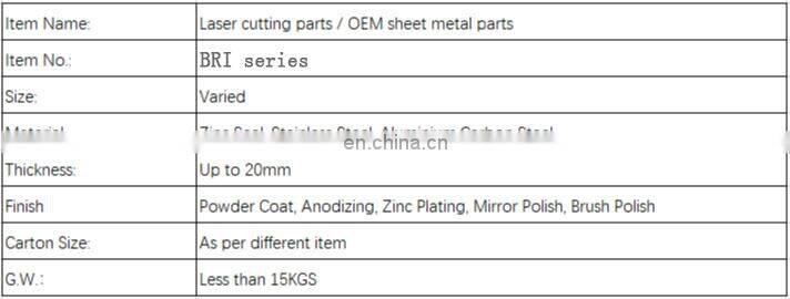 OEM customized stamping bending stainless steel sheet metal part