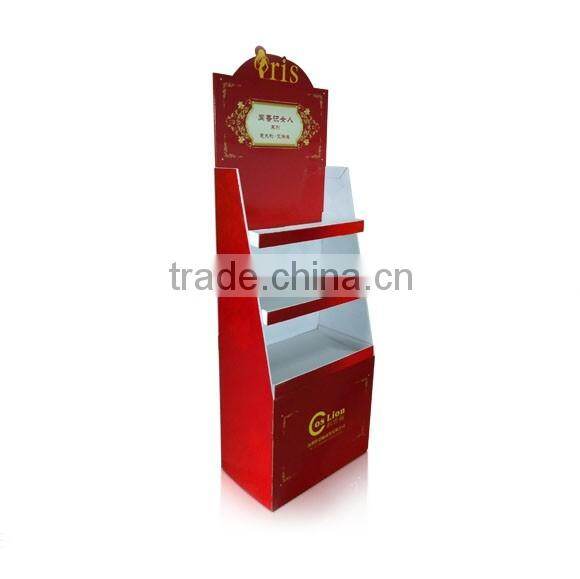 Christmas gift cards corrugated hook floor stand display rack