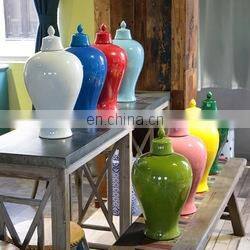 Blue and white landscape Shang ceramic flower floor vase for living room decoration