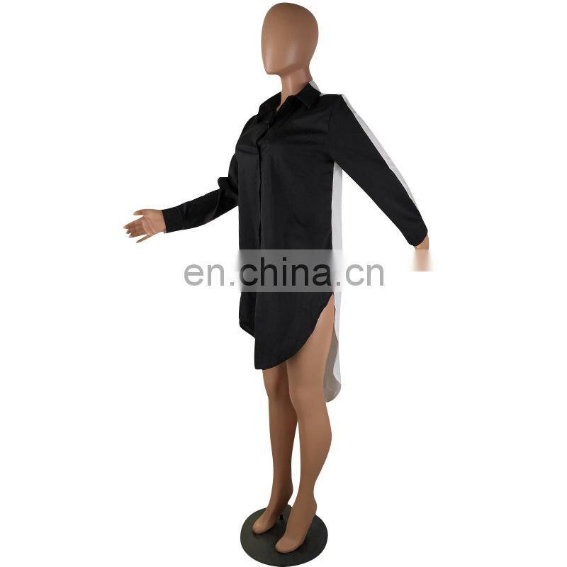 Irregular Stitching Long T-shirt Dress