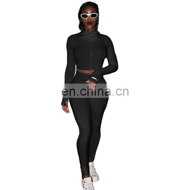 Manufacturer wholesale women's spring and summer new cardigan jacket + folded pants sexy slim 2-piece suit