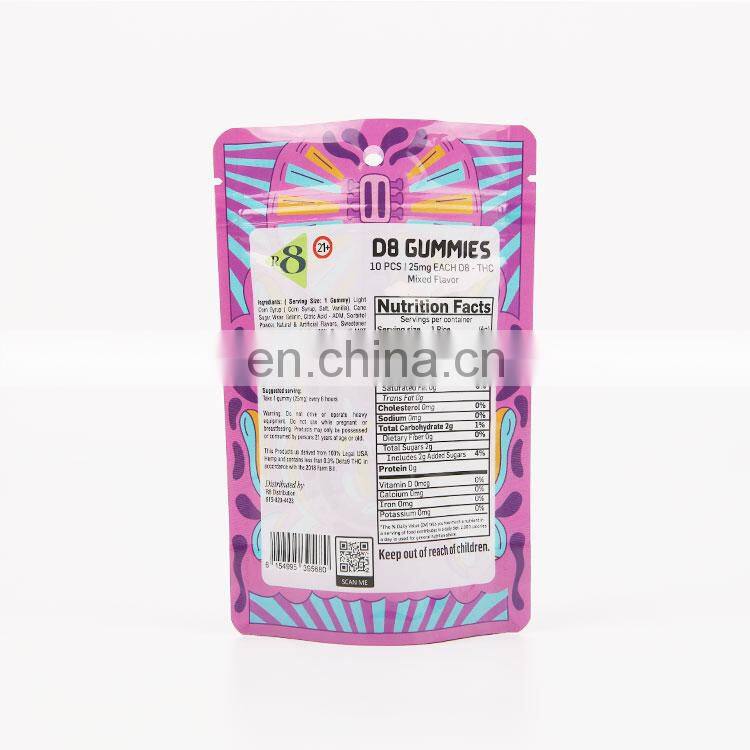 Custom Logo Small Plastic Mylar zipper Bag Eco Friendly Clear Zipper Packaging Sugar Bag Smell Proof Doypack Foil Bag