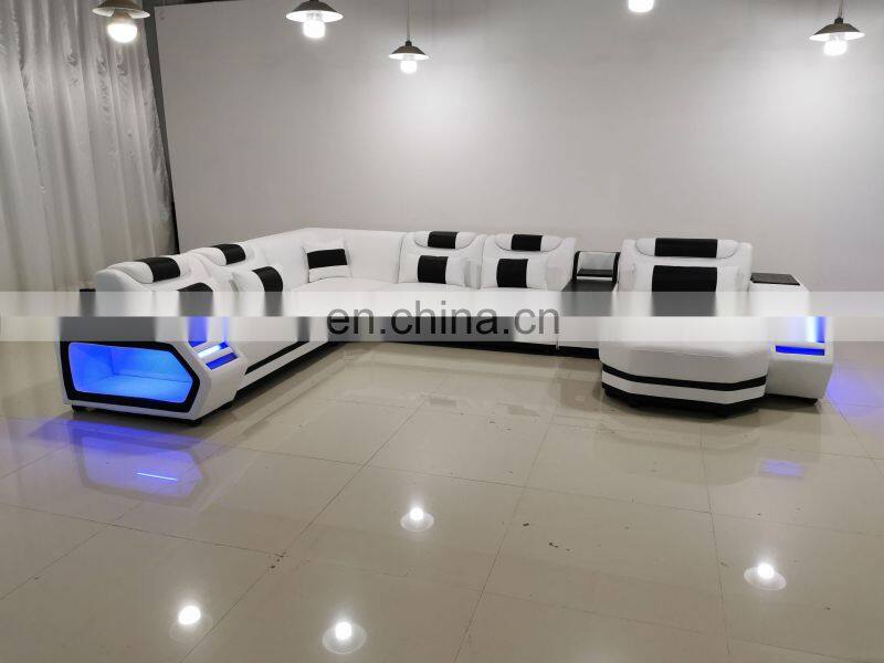 LED light cheap sofa set furniture living room sofas