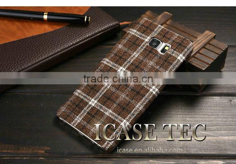 2016 New British Plaid Style Back Cover for Samsung Galaxy S6 Edge Plus, the Soft Cloth for Samsung Galaxy S6 Edge Plus Case