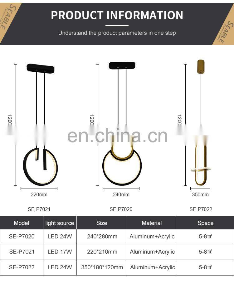 Indoor Decoration Chandelier Bedroom Hotel Cafe Aluminum Acrylic Modern LED Chandelier Lamp