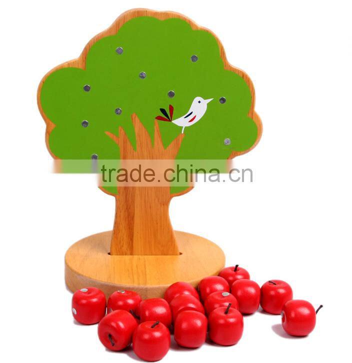 2016 Hot Sale Bead Toy High Quality Wood Apple Tree Wood Beads Toys For Children