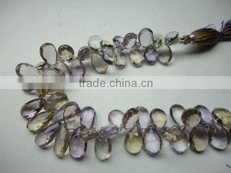 Ametrine Briolette Beads drops Strand