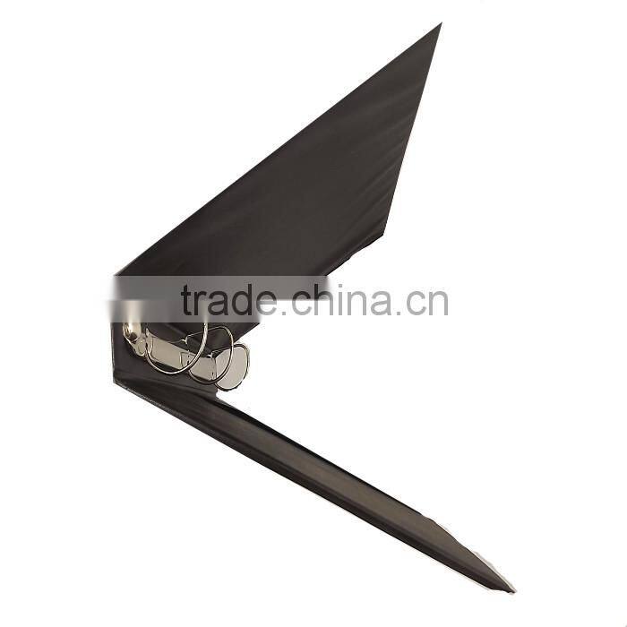 PU leather A5 embossed printing D shape 3 ring binder with name card