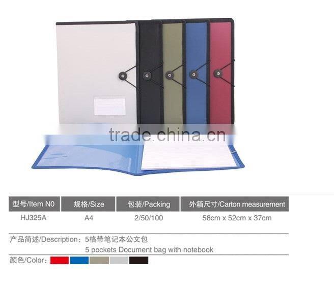 A4 size plastic pp document bag/file bag with magic paste