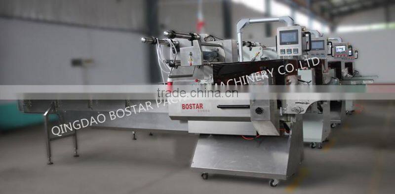 BOSD Automatic Horizontal Pillow Pack Shrinking Packing Machine with Shrinking Tunnel for Cups Daily Necessity Aquatic CE