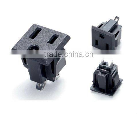 1 round pin black and white desktop power outlet