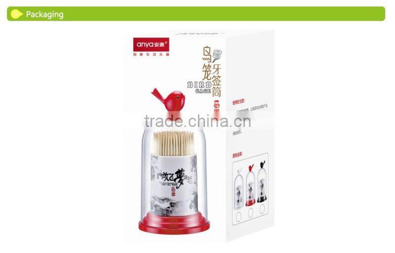 D720/D721- 2015 New Products Bird Cage Series Plastic Toothpick Holder Cotton Swab Tube Cute Gift Set