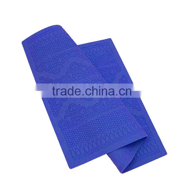 Flower Pattern Silicone Mat Fondant Cake Lace Embossed Cake Mold Mould Purple