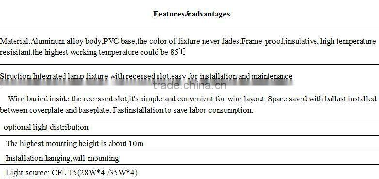 2*18W 2*36W T8/T5 energy saving fluorescent light for factory production line